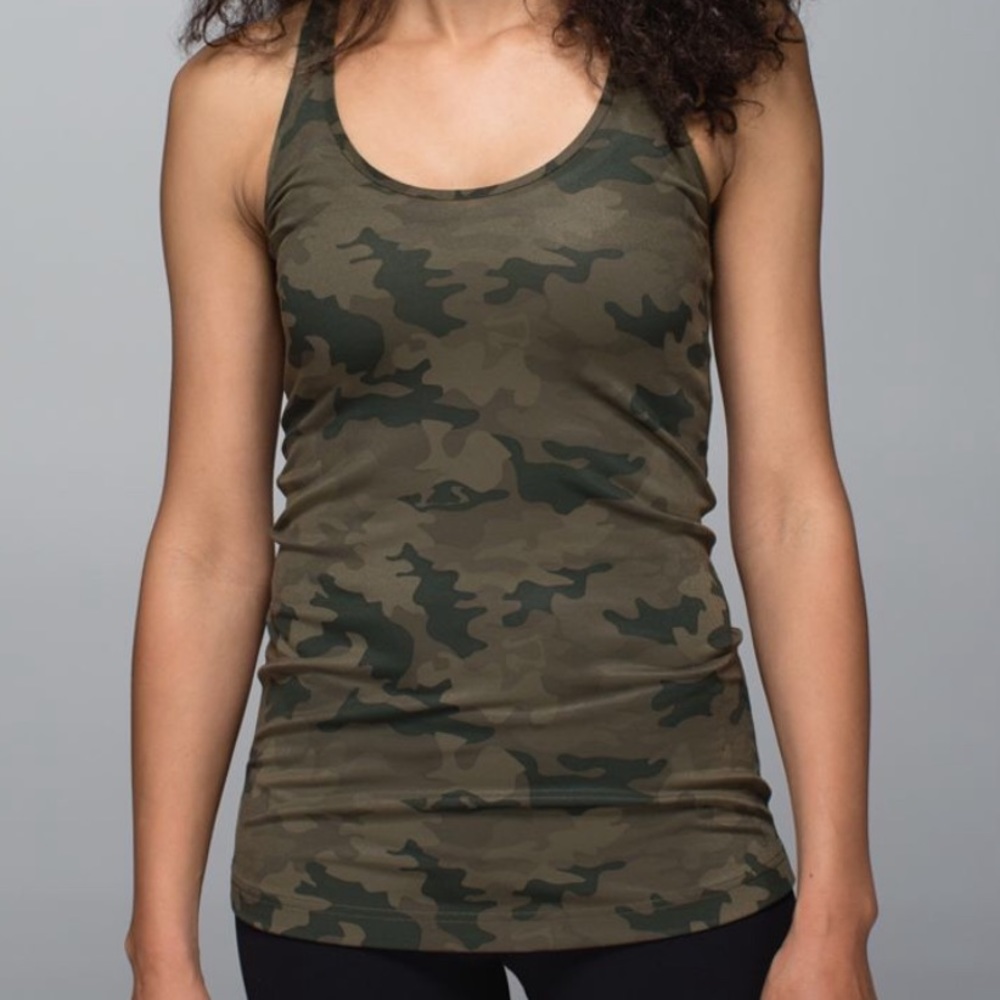Lululemon Cool Racerback Camo Green size 4